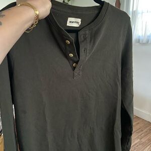 Taylor Stitch Dark Green Long Sleeve Henley